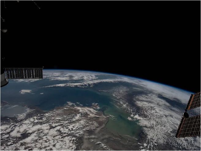 دریای خزر از ایستگاه فضایی بین المللی دیده می شود.